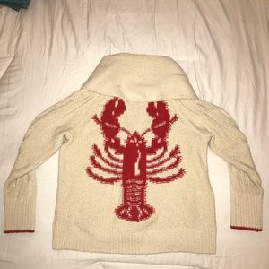anthropologie lobster cardigan